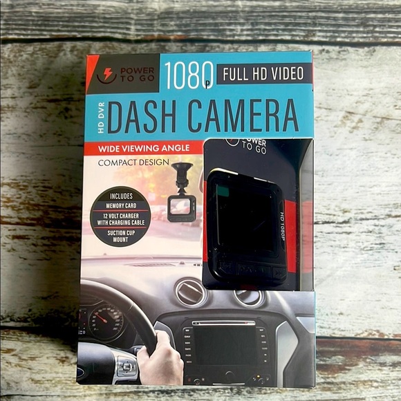 Power To Go Other - Power To Go 1080p HD Car Dash Camera w/Night Vision & Wide-Angle Lens, Black